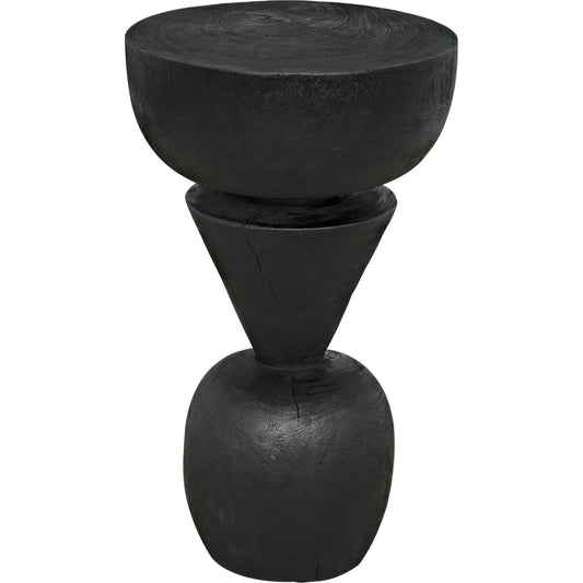 Nogozi Side Table by Noir in burnt black. Made from munggur in a modern style.