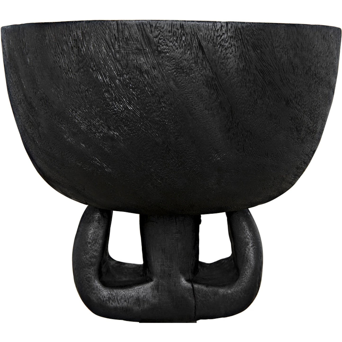 011 SI-1975429 | Closeup | Achebe Side Table by Noir in burnt black. Made from munggur in a modern style.