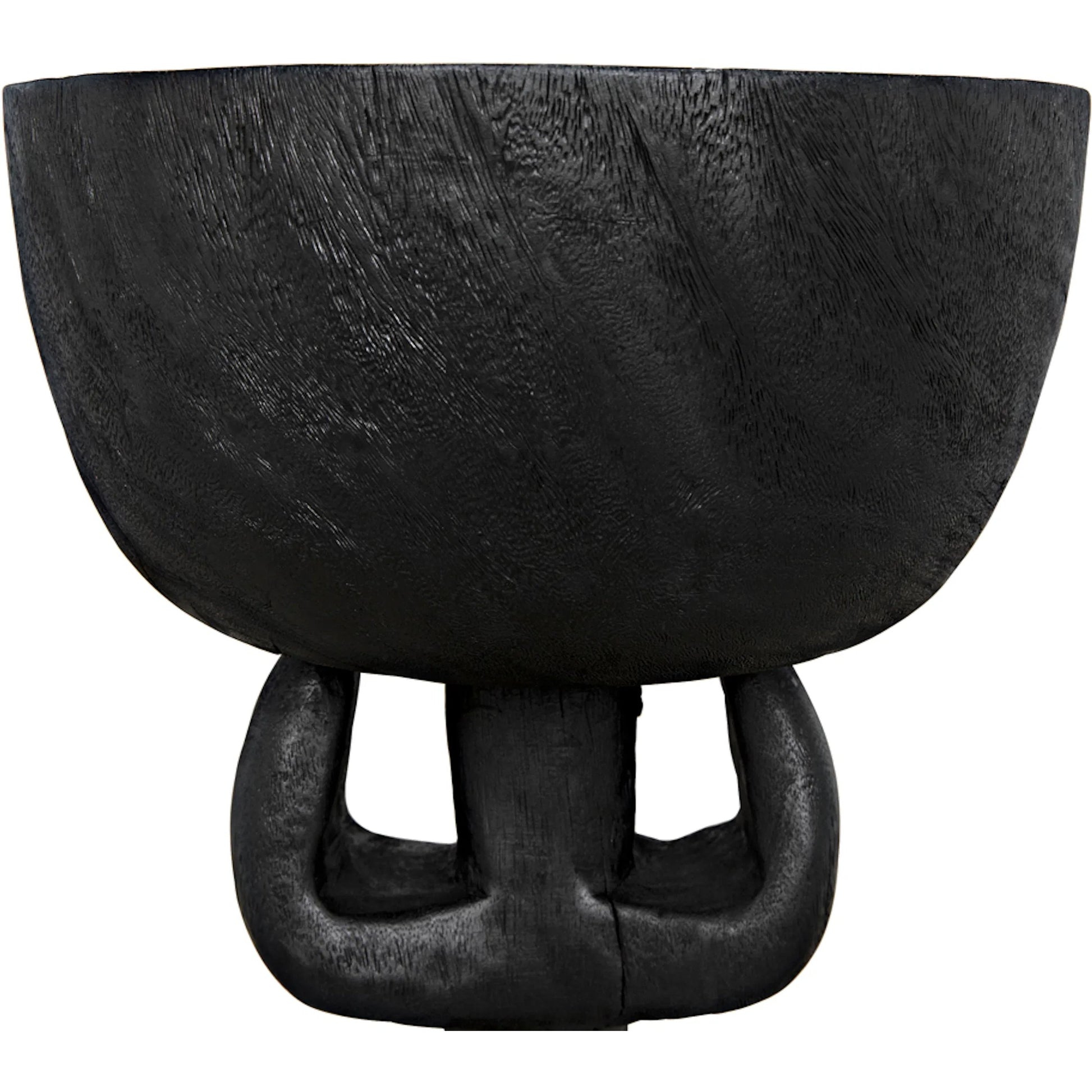 Achebe Side Table by Noir in burnt black. Made from munggur in a modern style.