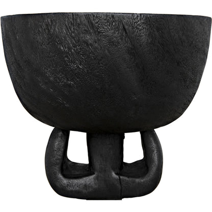 Achebe Side Table by Noir in burnt black. Made from munggur in a modern style.