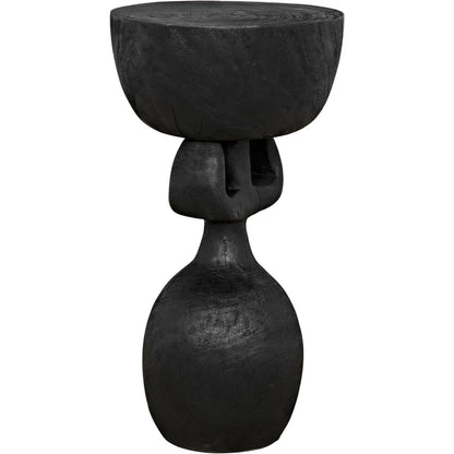 Achebe Side Table by Noir in burnt black. Made from munggur in a modern style.