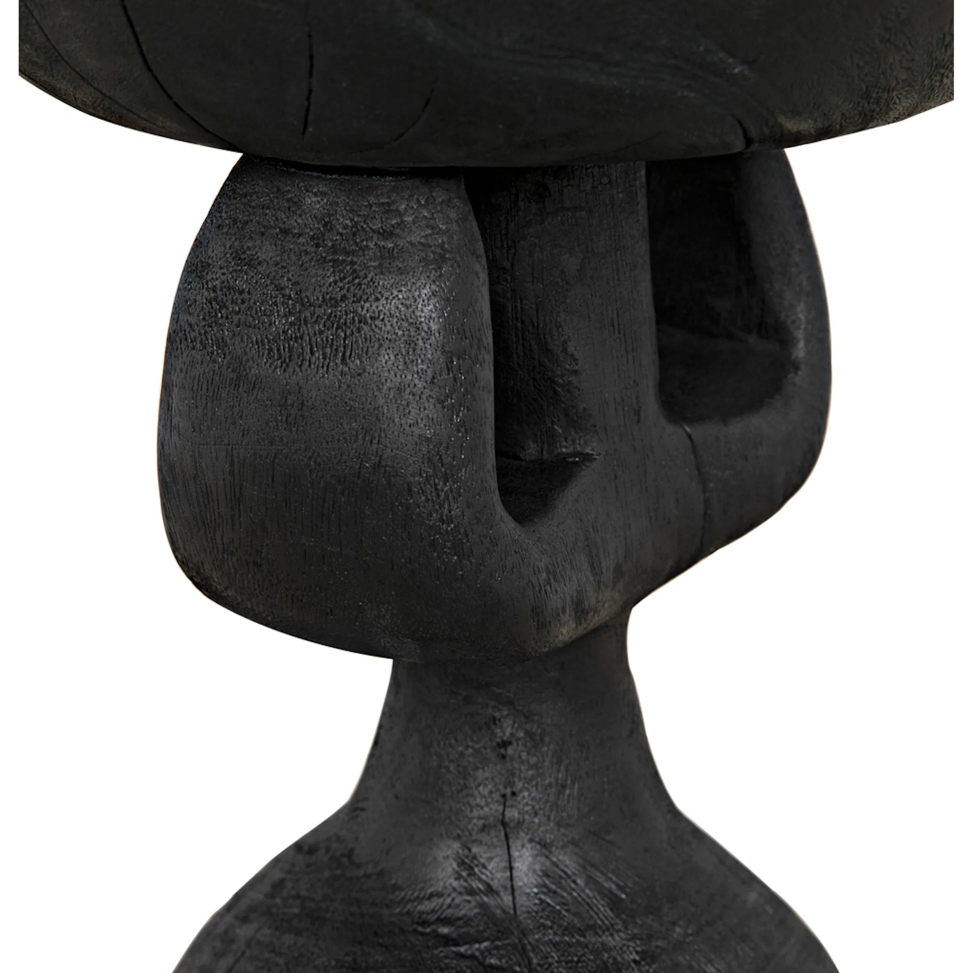 Achebe Side Table by Noir in burnt black. Made from munggur in a modern style.