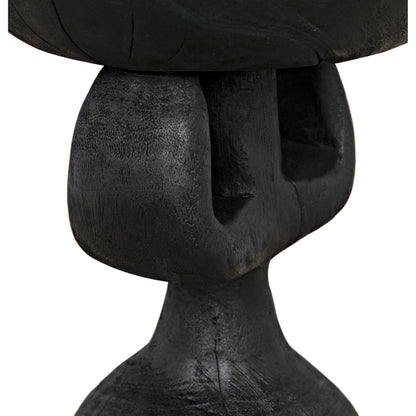 Achebe Side Table by Noir in burnt black. Made from munggur in a modern style.