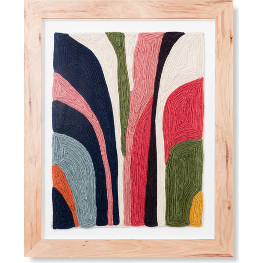 Dervish Wall Art by Loloi in navy, pink. Made from 100% wool in a modern style.