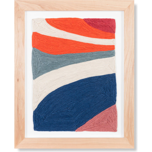 Updraft Wall Art by Loloi in orange, navy. Made from 100% wool in a modern style.