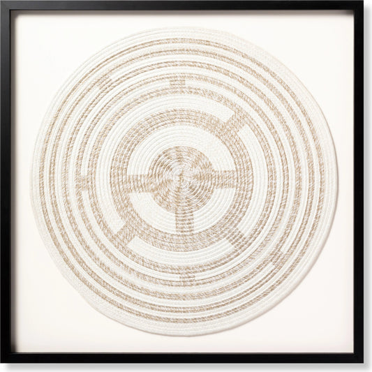 Whirl Pool Wall Art by Loloi in beige, ivory. Made from polypropylene in a modern style.