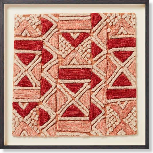 Bokila Wall Art by Loloi in pink, red. Made from 100% wool in a modern style.