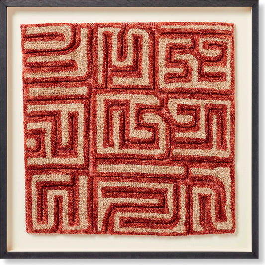 Katanga Wall Art by Loloi in red, beige. Made from 100% wool in a modern style.