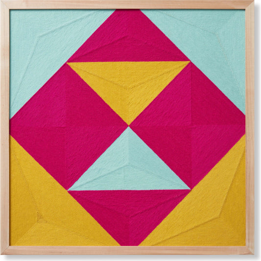 Fair and Square Wall Art by Loloi in pink, gold. Made from 100% cotton in a modern style.