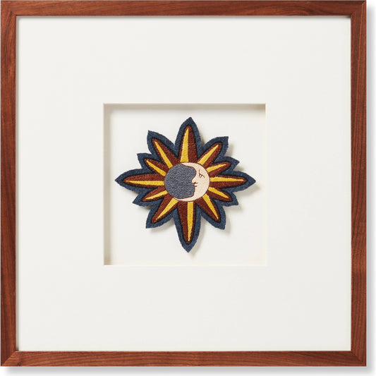 Mystic Patch Wall Art by Loloi in blue, brown. Made from cotton in a modern style.
