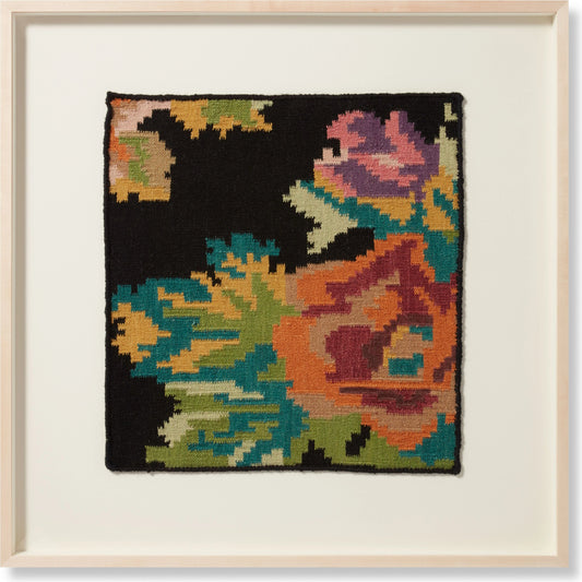 Blooms Berry Wall Art by Loloi in black, multi. Made from wool in a modern style.