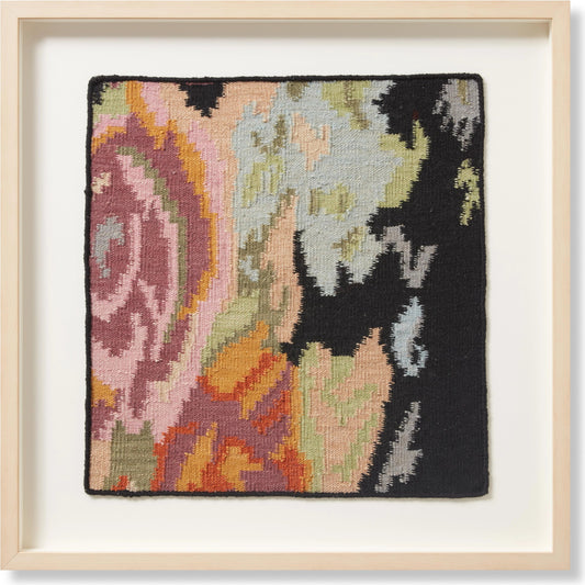 Prairie Rose Wall Art by Loloi in black, multi. Made from 100% wool in a unique style.