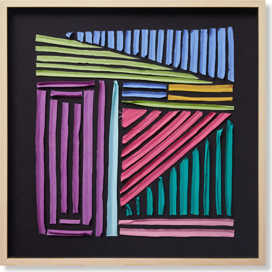 Plain Spoken Wall Art by Loloi in black, multi. Made from cotton in a modern style.