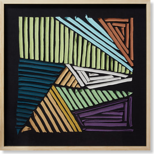 Straight Forward Wall Art by Loloi in black, multi. Made from cotton in a modern style.