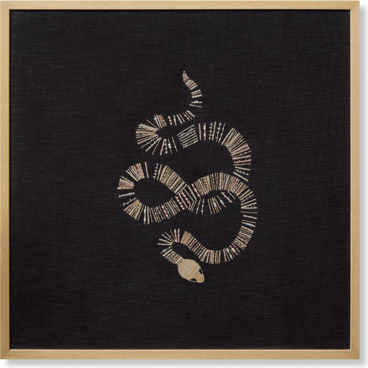 Snake Eyes Wall Art by Loloi in black, beige. Made from cotton in a modern style.