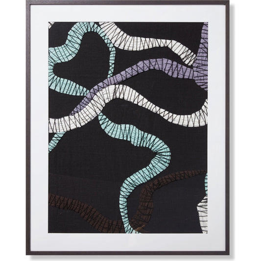 Blogger Wall Art by Loloi in black, blue. Made from cotton in a modern style.