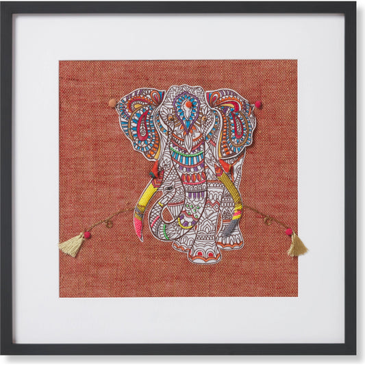 Pachyderm Wall Art by Loloi in rust, multi. Made from cotton in a eclectic & global style.