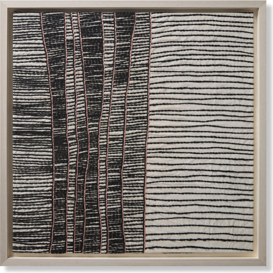 Migration Wall Art by Loloi in ivory, black. Made from cotton in a modern style.