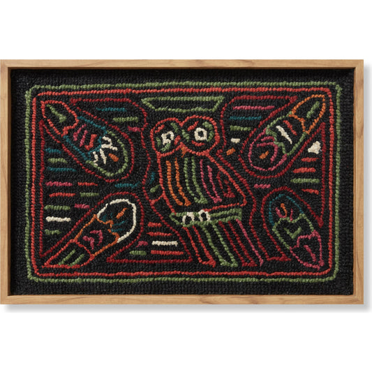 Buho Wall Art by Loloi in multi, black. Made from 100% wool in a modern style.