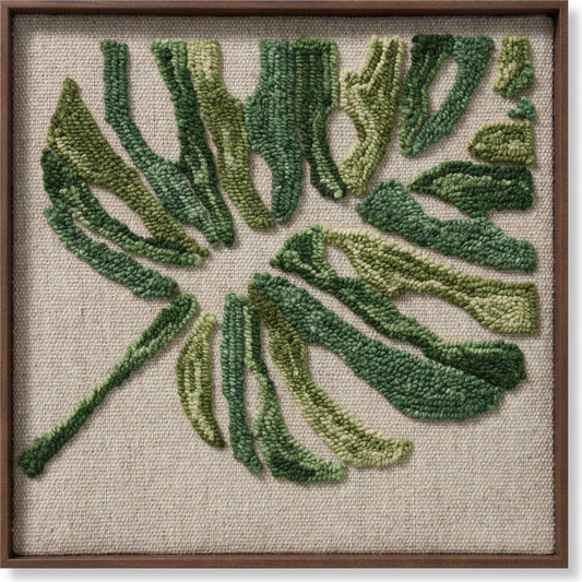 Borneo Wall Art by Loloi in green, ivory. Made from 100% wool in a modern style.
