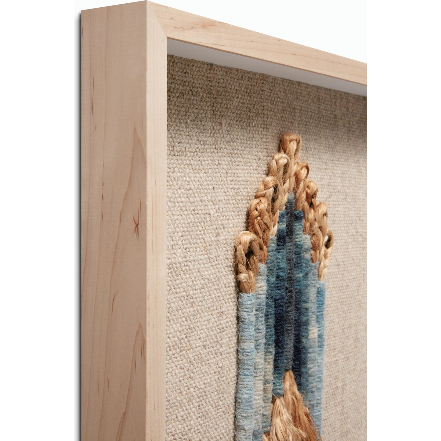 002 SI-2527126 | Closeup | Ashley Wall Art by Loloi in beige, blue. Made from wool, jute in a modern style.