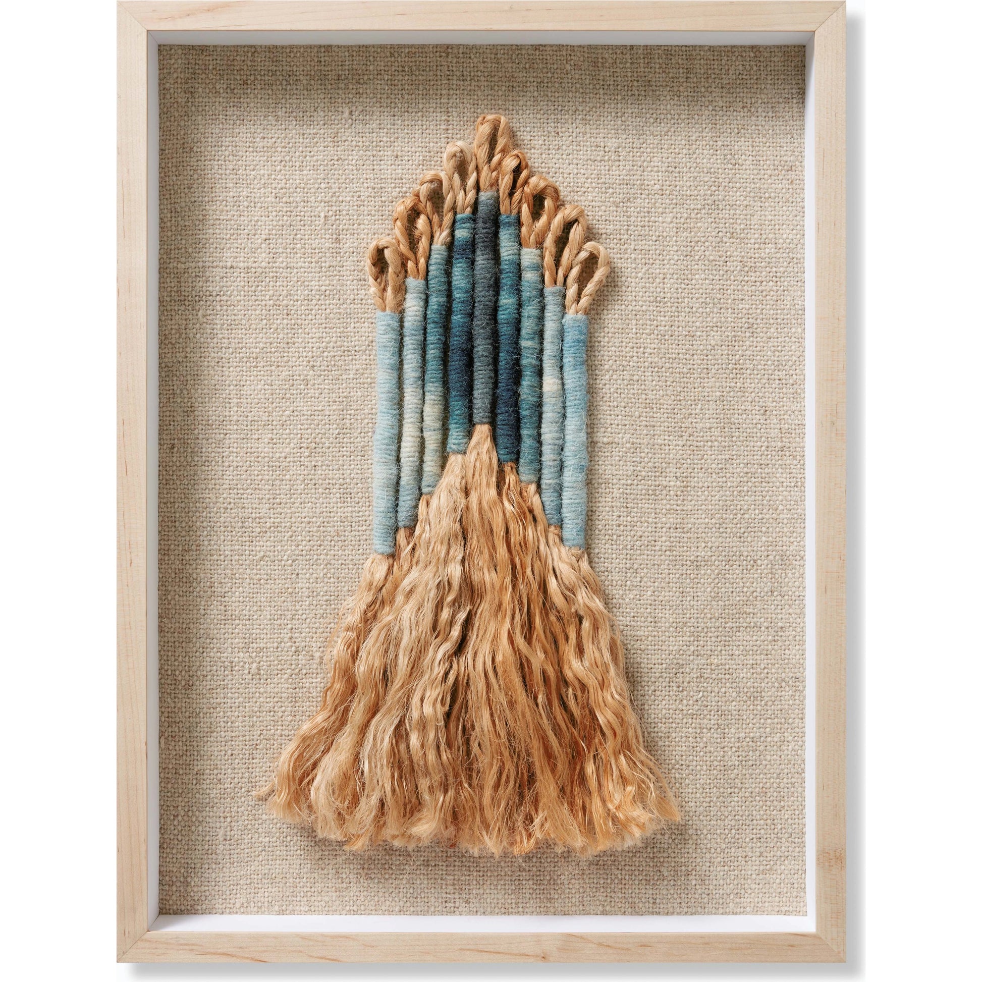 Ashley Wall Art by Loloi in beige, blue. Made from wool, jute in a modern style.