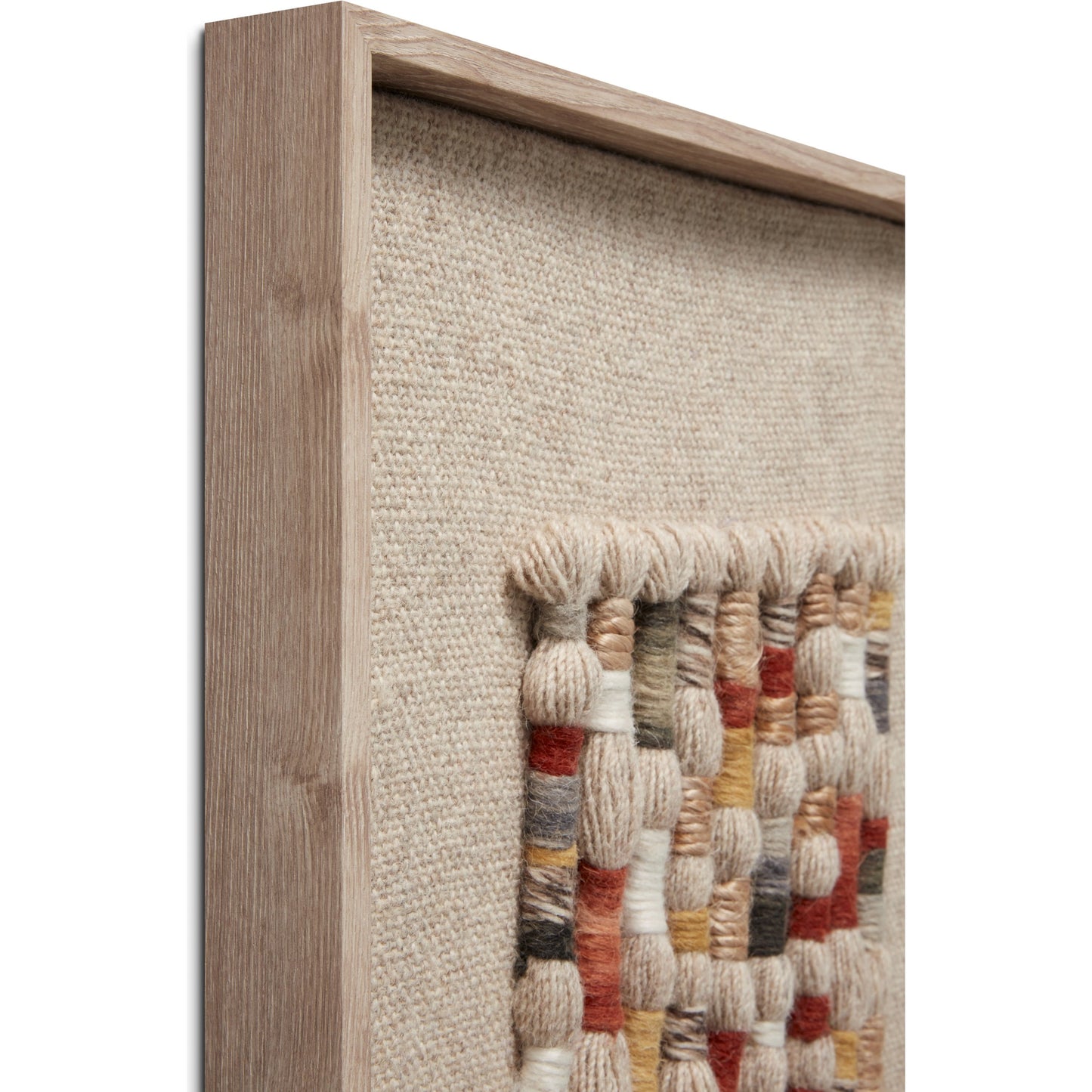 002 SI-2527356 | Closeup | Vetiver Wall Art by Loloi in beige, multi. Made from wool, jute in a modern style.
