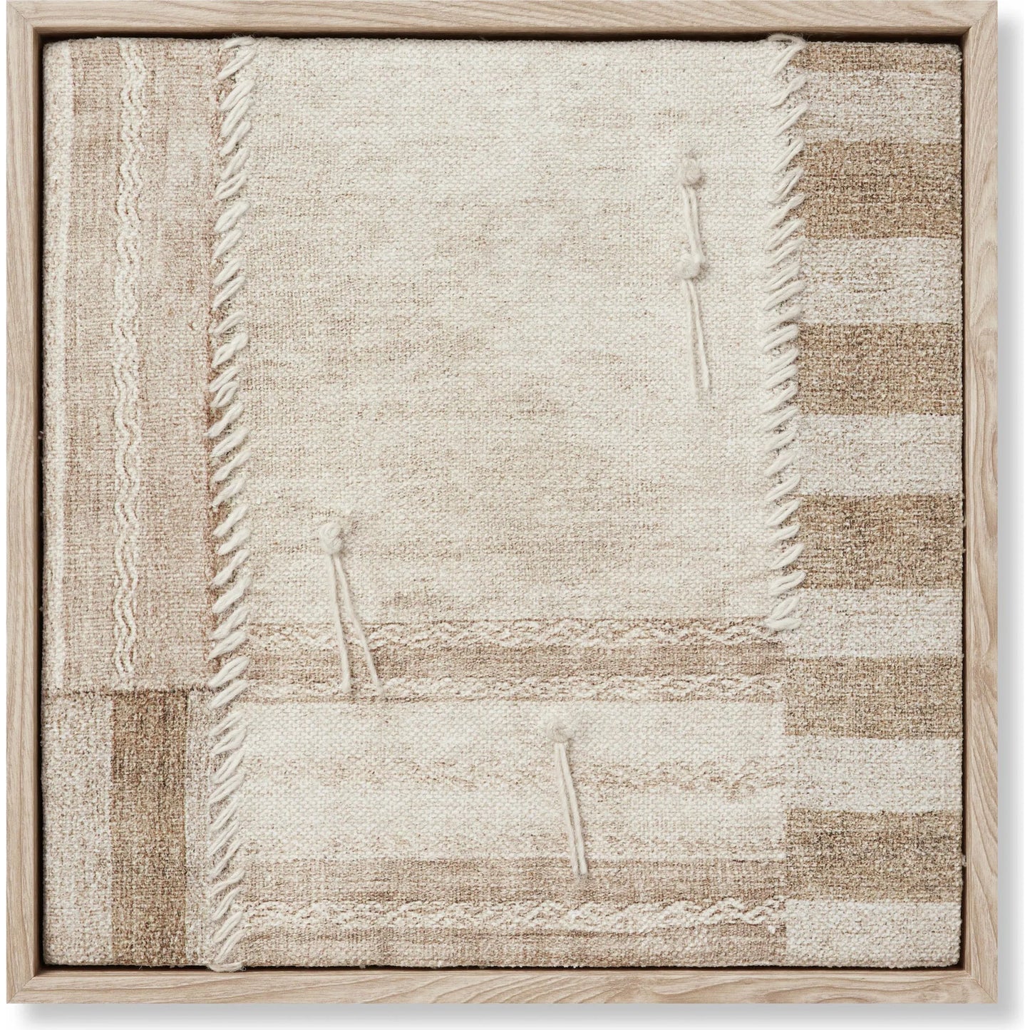 001 SI-2527265 | Primary Silo | Patchwork A Wall Decor by Loloi in beige, brown. Made from polyester, cotton, wool in a rustic style.