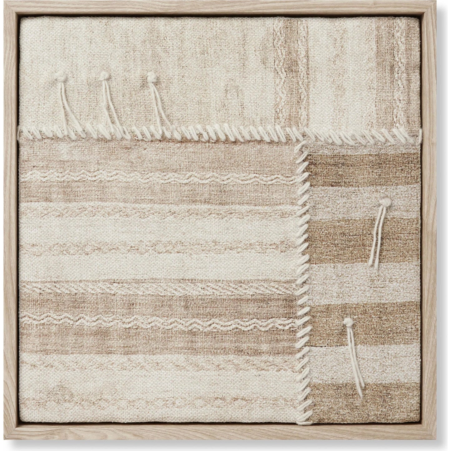 001 SI-2527266 | Primary Silo | Patchwork B Wall Decor by Loloi in beige, brown. Made from polyester, cotton, wool in a rustic style.