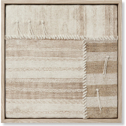 Patchwork B Wall Decor by Loloi in beige, brown. Made from polyester, cotton, wool in a rustic style.