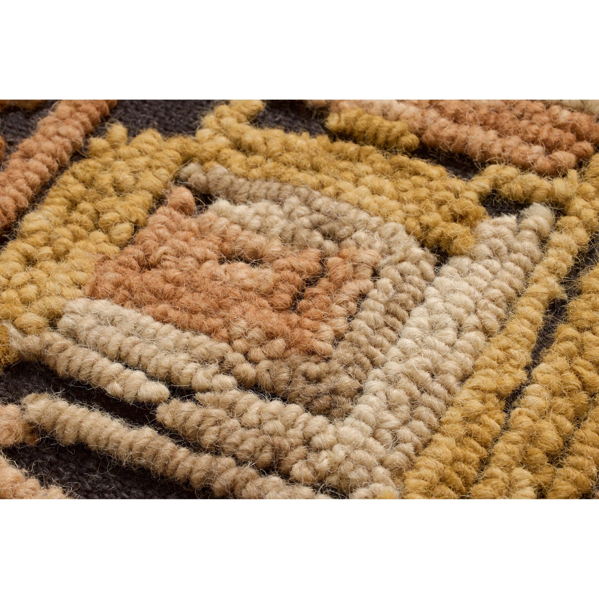Intrs Wall Decor by Loloi in gold, orange. Made from 100% wool in a rustic style.
