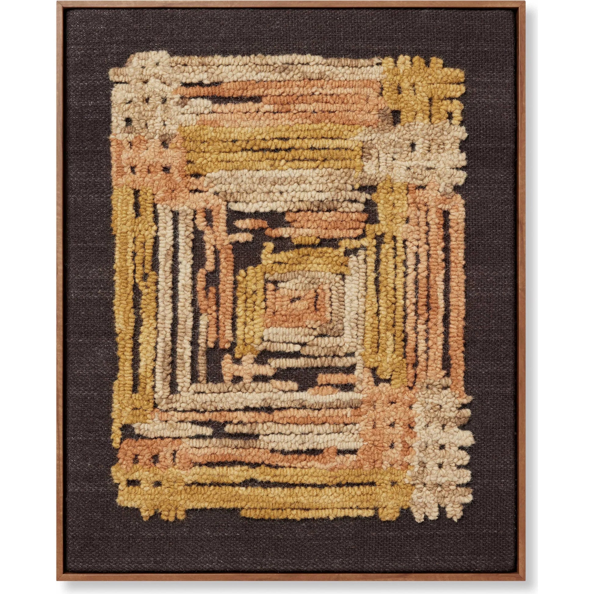 Intrs Wall Decor by Loloi in gold, orange. Made from 100% wool in a rustic style.