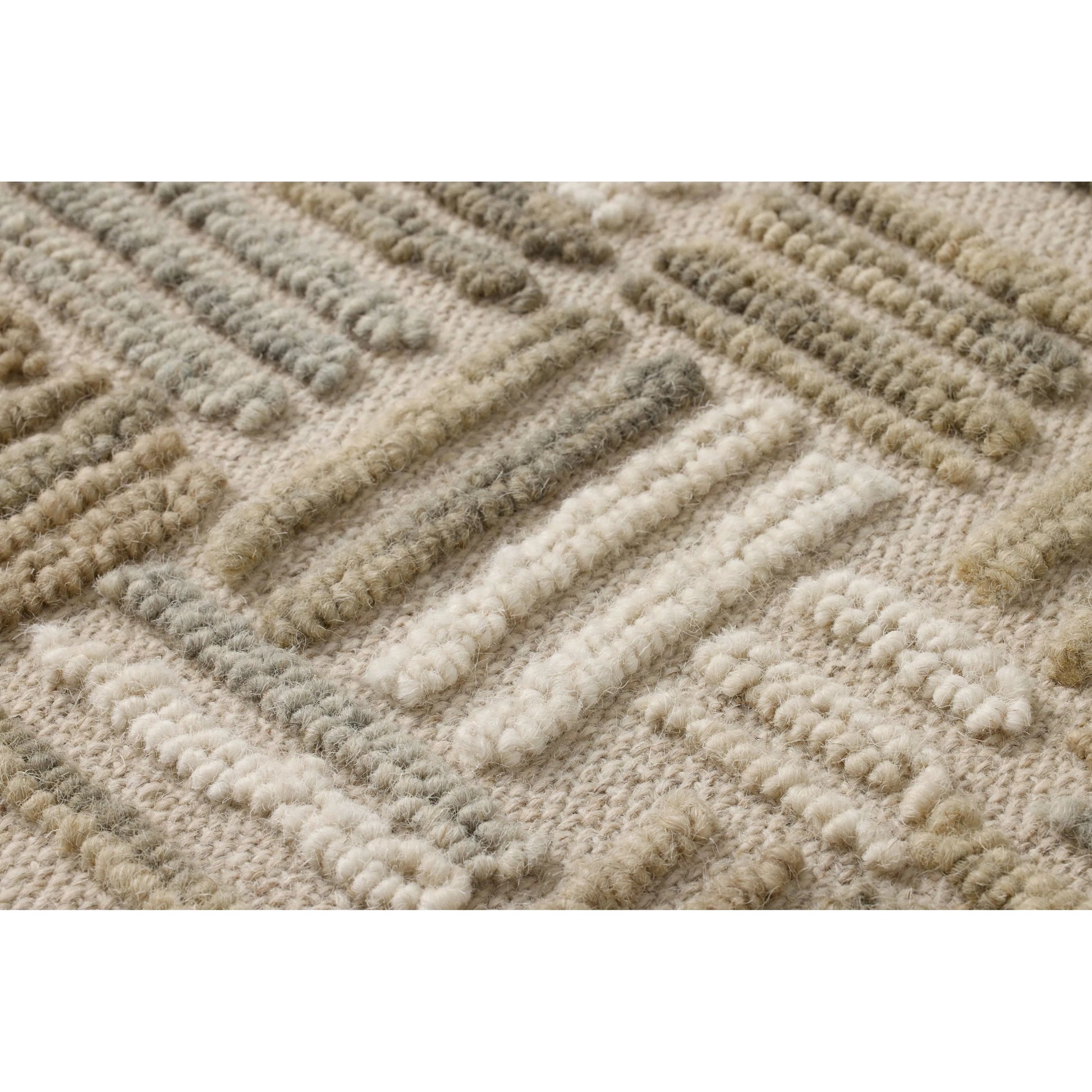 Perplexed Wall Decor by Loloi in green, ivory. Made from 100% wool in a rustic style.