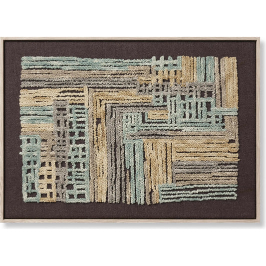 Bisec Wall Decor by Loloi in blue, gold. Made from 100% wool in a unique style.