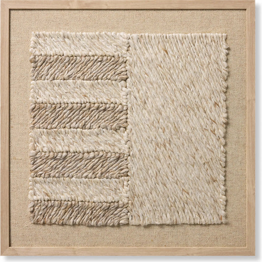 Bandera Wall Decor by Loloi in beige, ivory. Made from 100% wool in a rustic style.