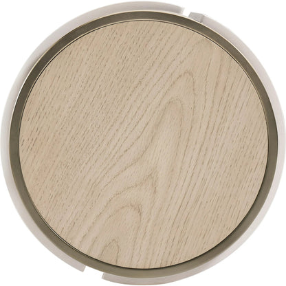 Pelagic Accent Table by Jonathan Charles in white washed oak. Made from main oak veneer in a unique style.