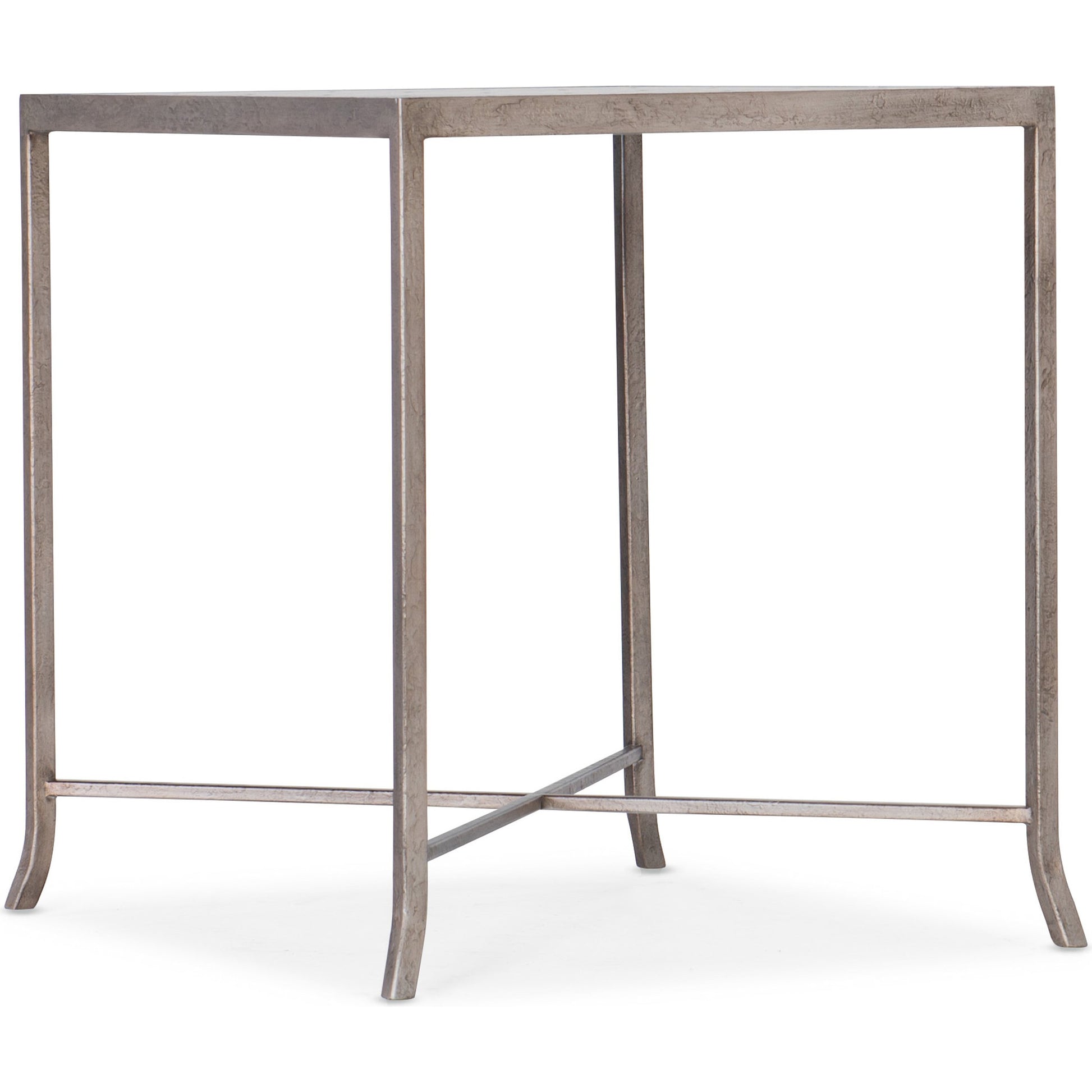 Lapilli End Table by Hooker Furniture in silver. Made from metal, stone veneer in a modern style.