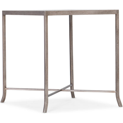 Lapilli End Table by Hooker Furniture in silver. Made from metal, stone veneer in a modern style.