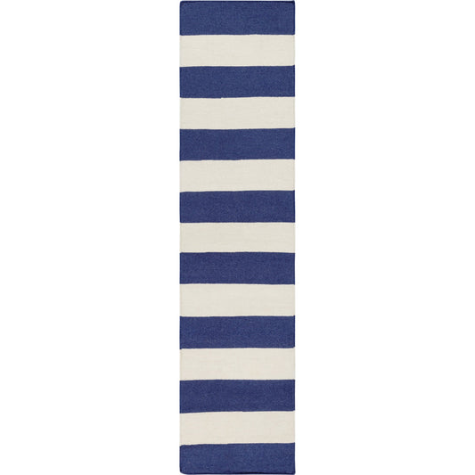 Faithful Rug - 9958 by Surya in dark blue, white. Made from face: 100% wool in a unique style.