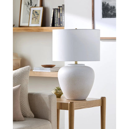 Awaroa Accent Table Lamp by Surya. Made from ceramic, linen, polyester in a transitional style.