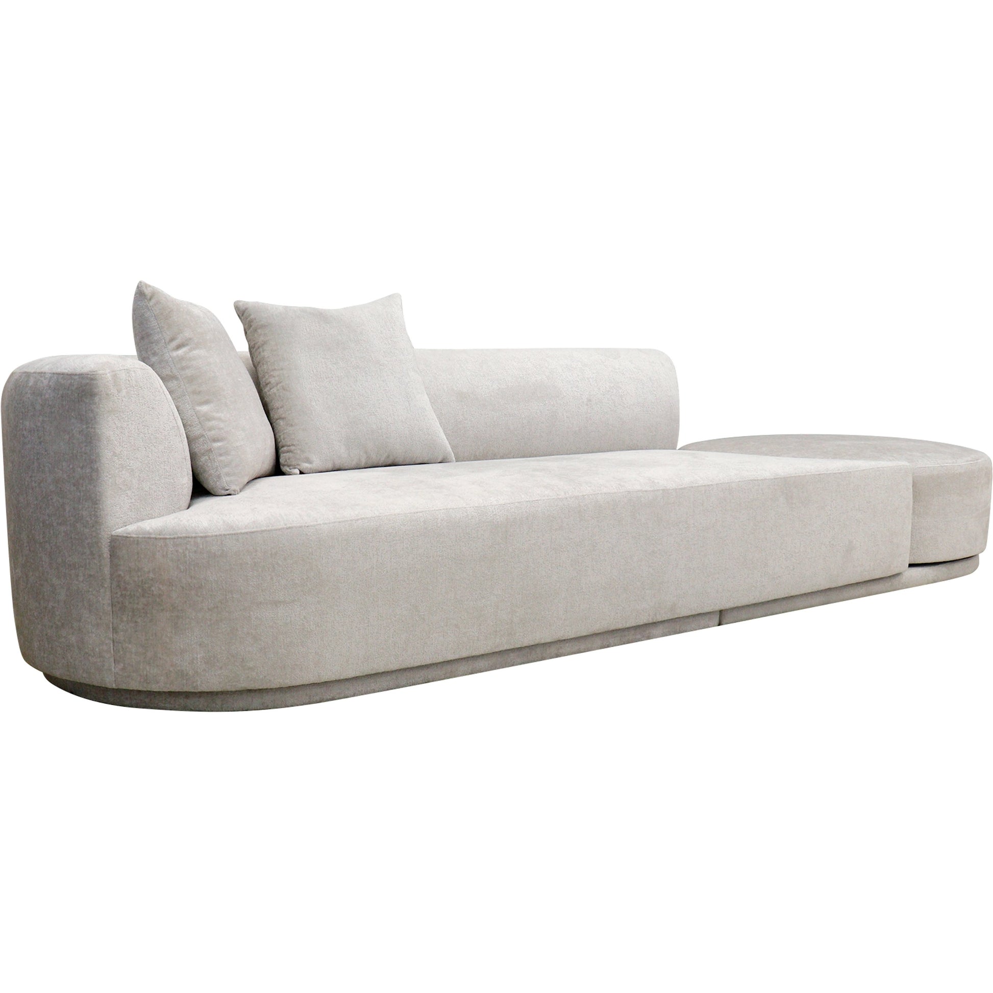 Cielo Sofa by Pasargad Home in beige. Made from polyester fabric in a modern style.