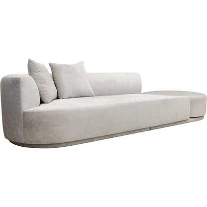 Cielo Sofa by Pasargad Home in beige. Made from polyester fabric in a modern style.