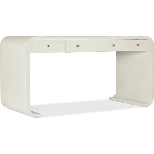 Serenity Bayport Writing Desk by Hooker Furniture in sand dollar, champagne. Made from wood, raffia in a modern style.
