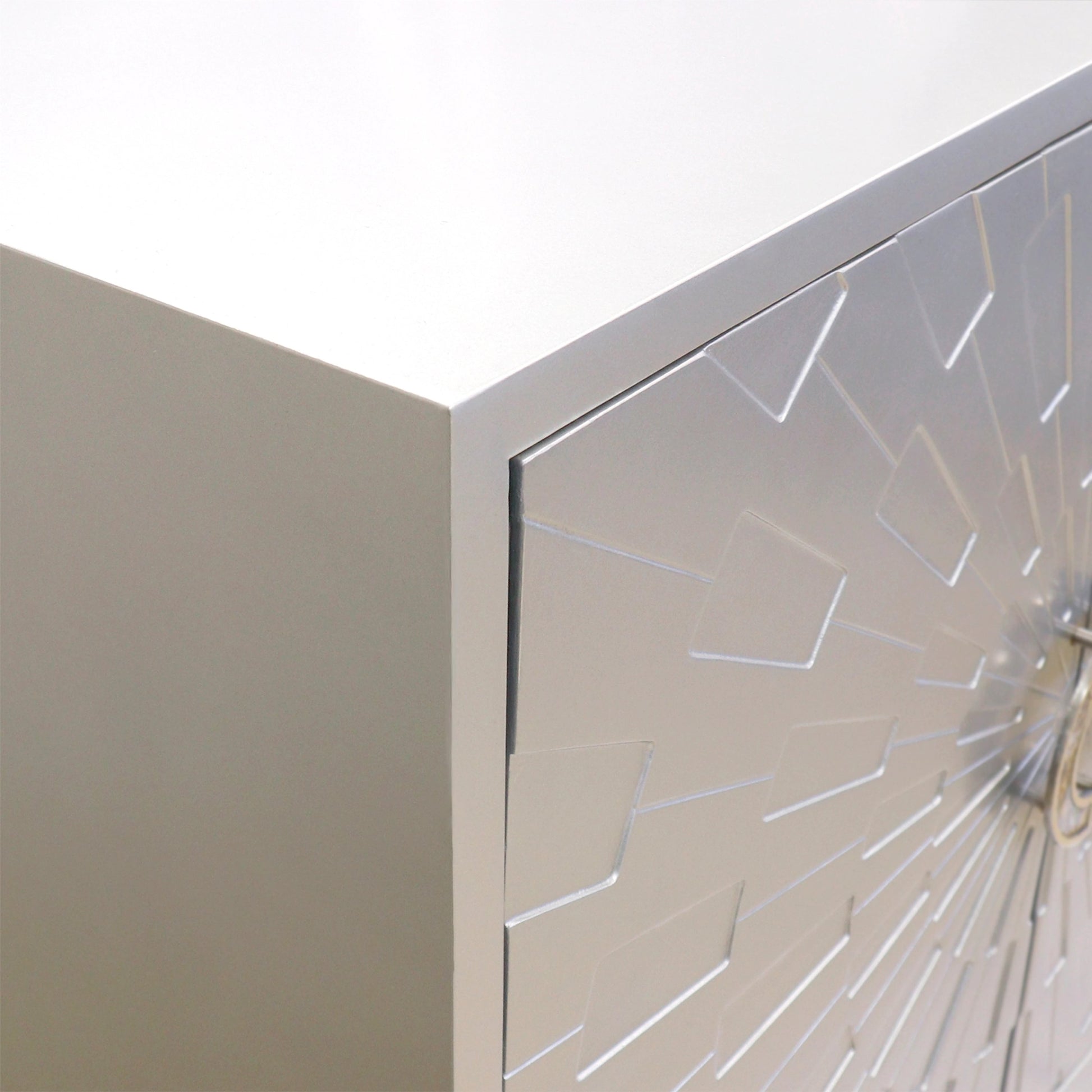 Luna Sideboard by Pasargad Home in silver and silver. Made from unique in a modern style.