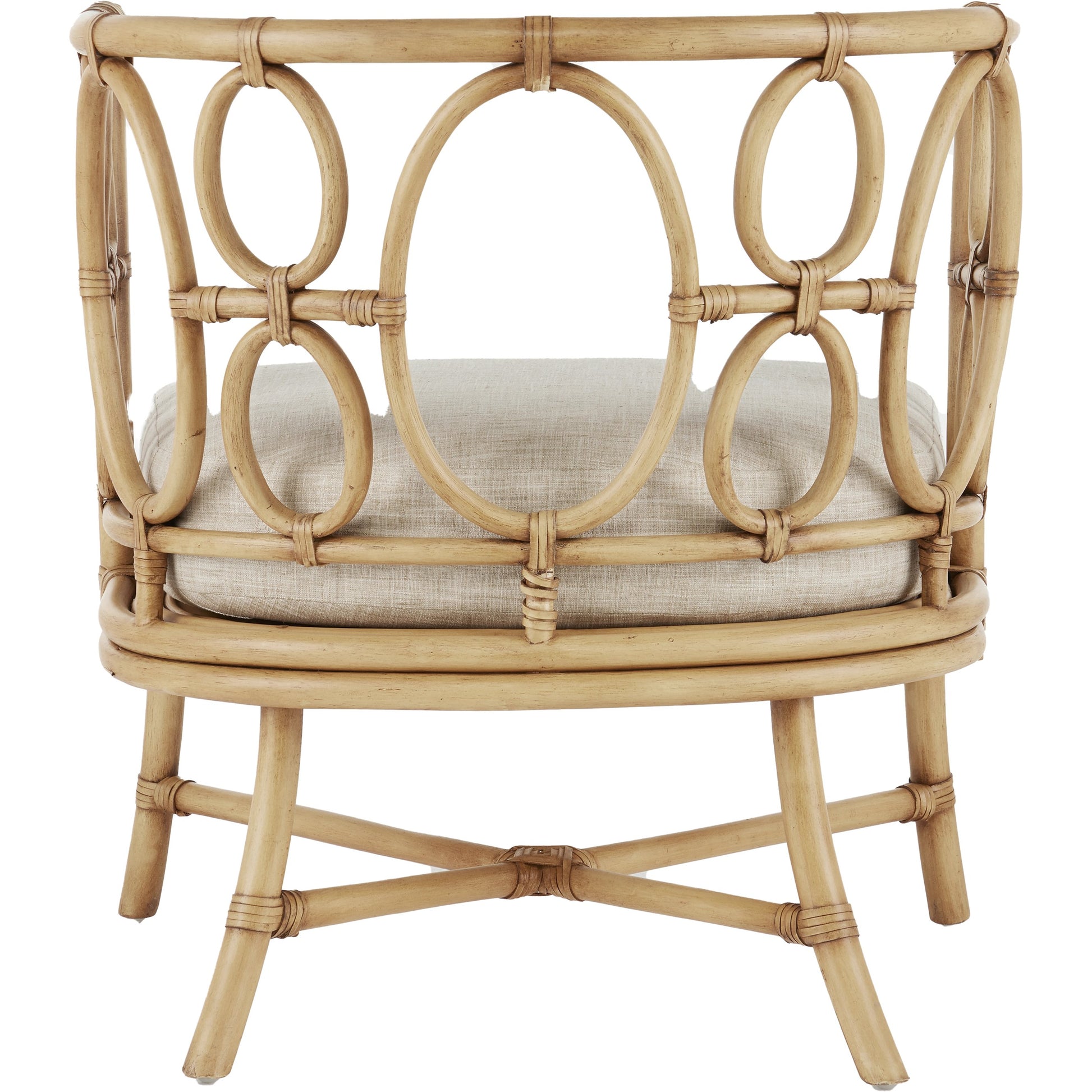 Tegal Muslin Chair by Currey and Company in rattan, natural. Made from rattan, wood, leather, finn natural in a coastal style.