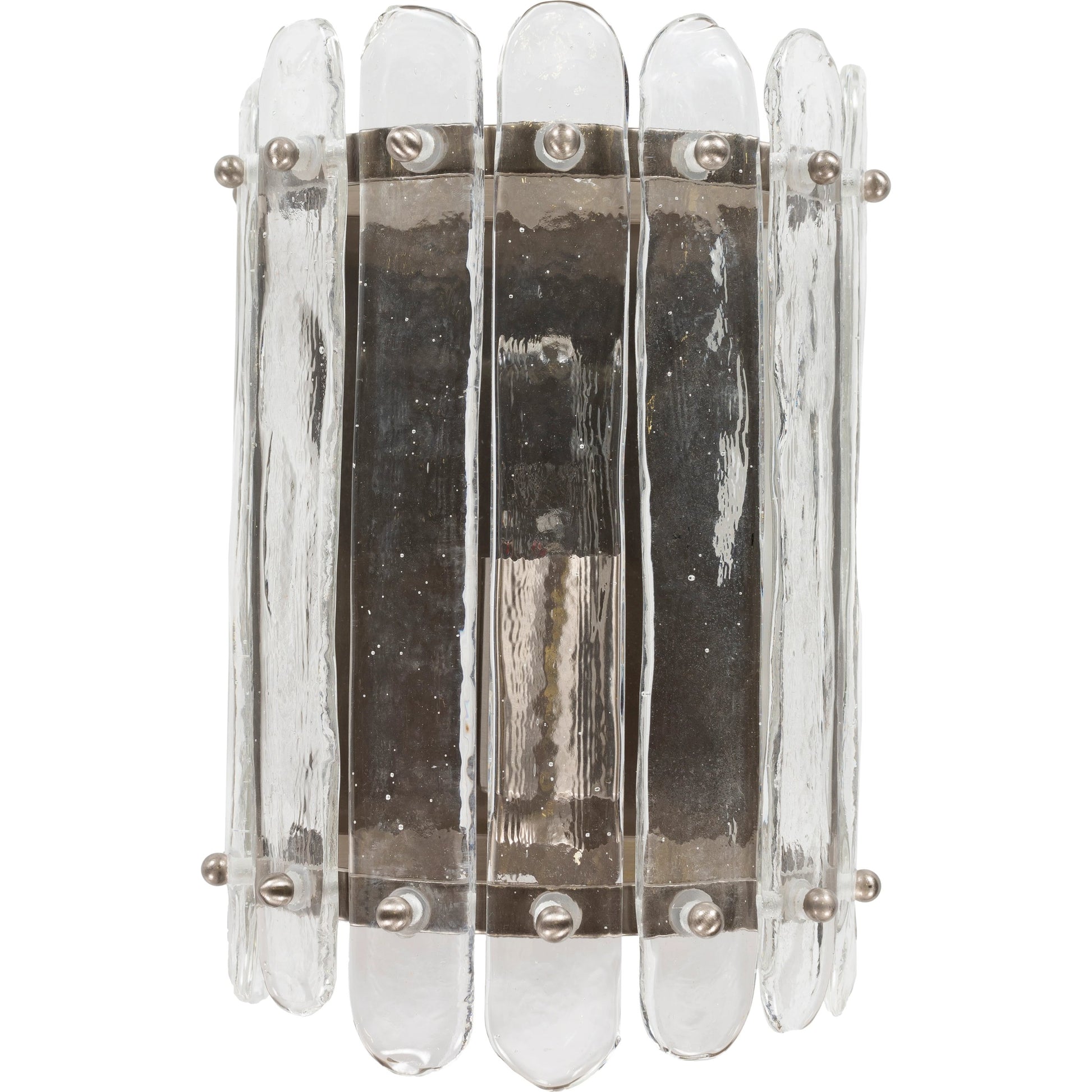 Axton Sconce - 28191 by Surya in nickel. Made from fixture: glass, metal in a modern style.