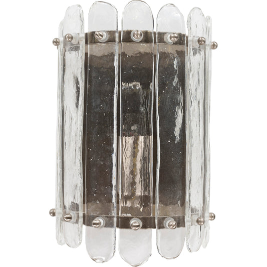 Axton Sconce - 28191 by Surya in nickel. Made from fixture: glass, metal in a modern style.
