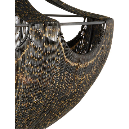 Eduardo Chandelier by Currey and Company in natural iron, brass. Made from iron in a eclectic & global style.