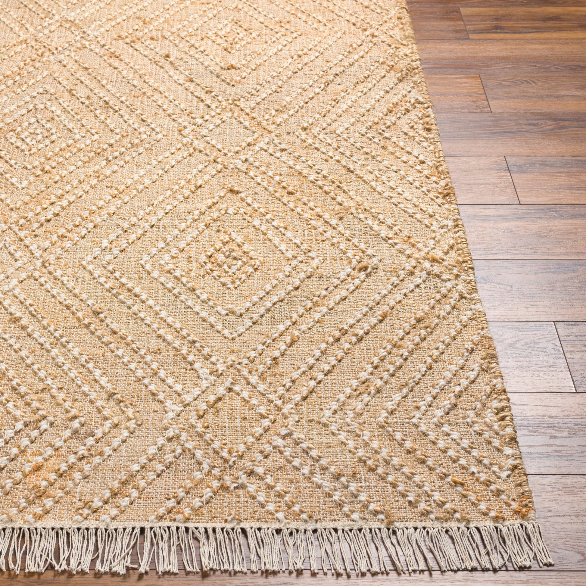 Adalyn AYD-2300 Rug by Livabliss in beige, camel, ivory. Made from main: 80% jute, main: 20% wool in a unique style.