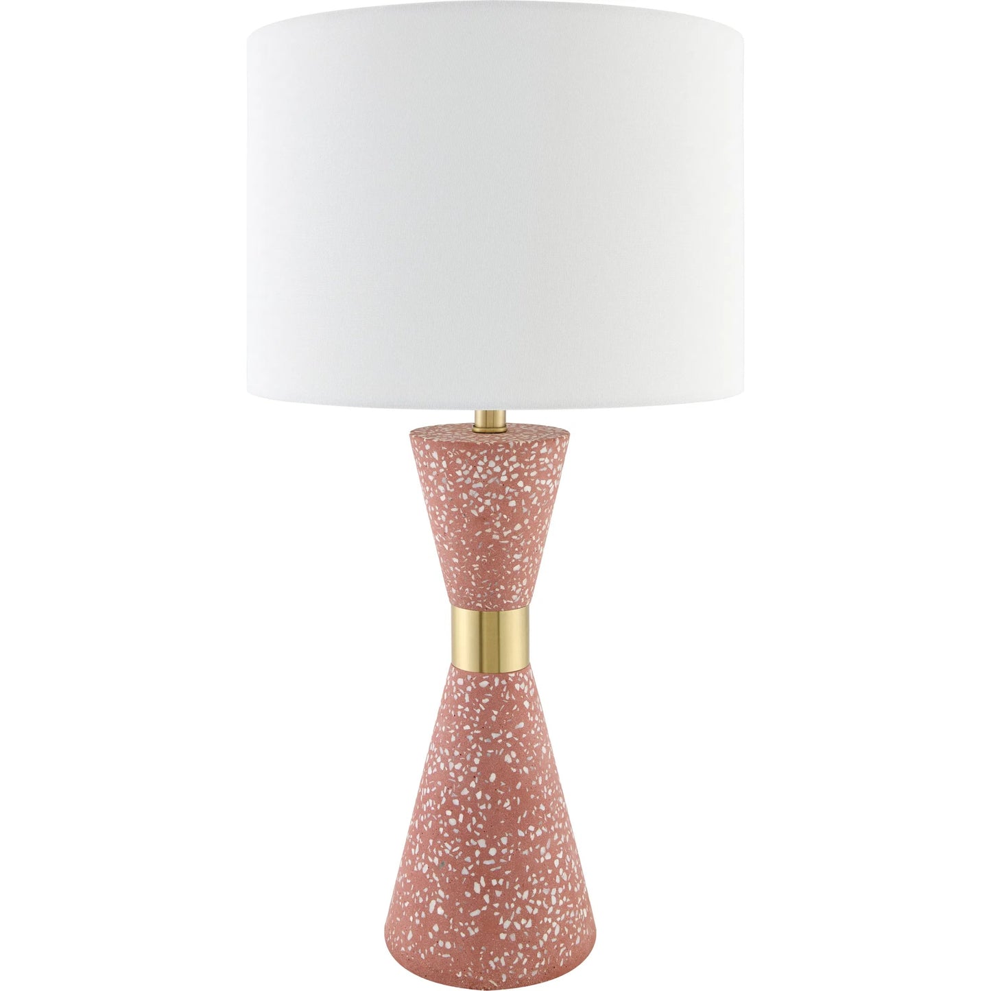 001 SI-2165737 | Primary Silo | Arroyo Accent Table Lamp by Surya in terrazzo red, plated gold. Made from cement, iron, linen, polyester in a unique style.